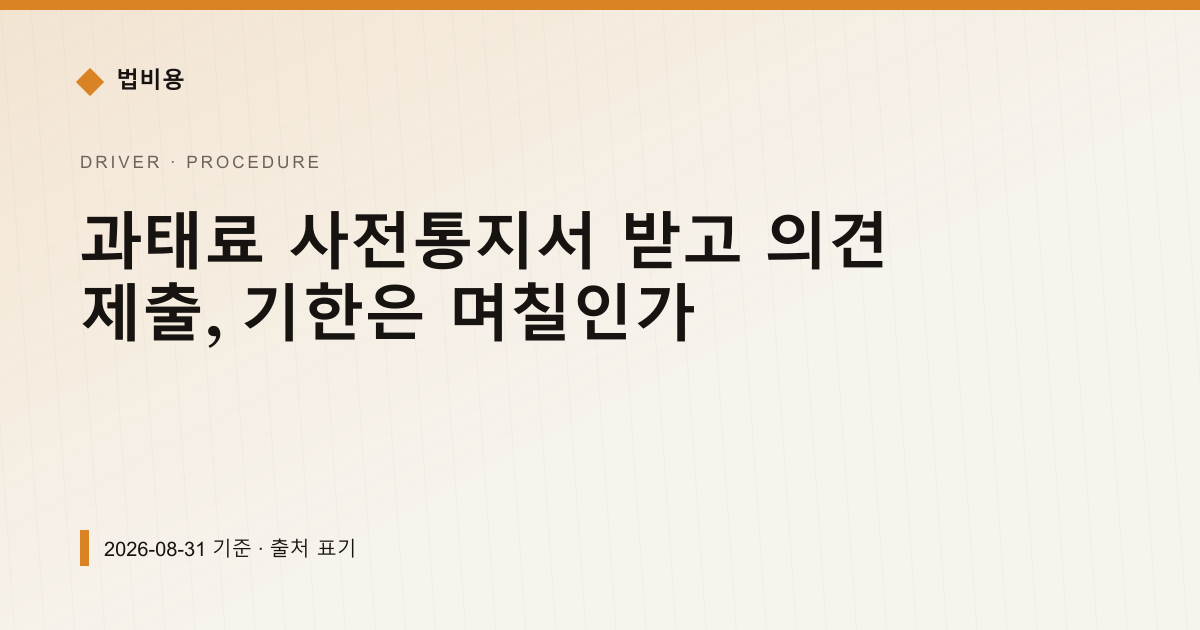 과태료 사전통지서, 의견 제출 기한은 며칠인가 — 신청·절차 안내 이미지