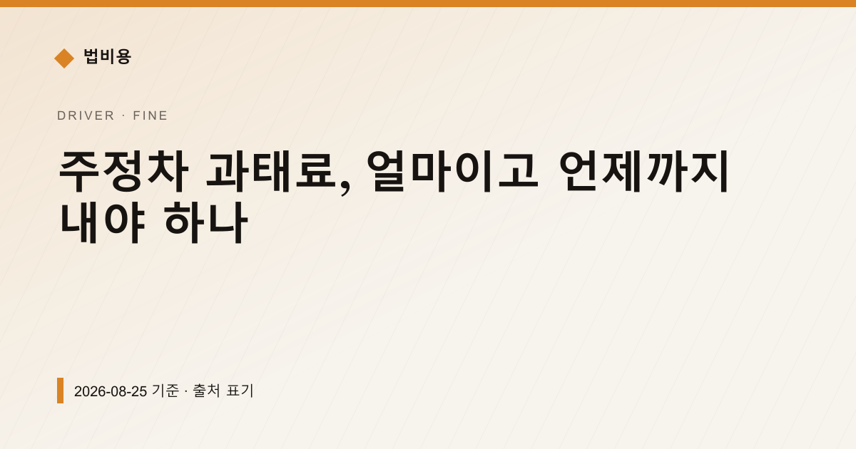 주정차 과태료, 얼마이고 언제까지 내야 하나 — 과태료·범칙금 안내 이미지