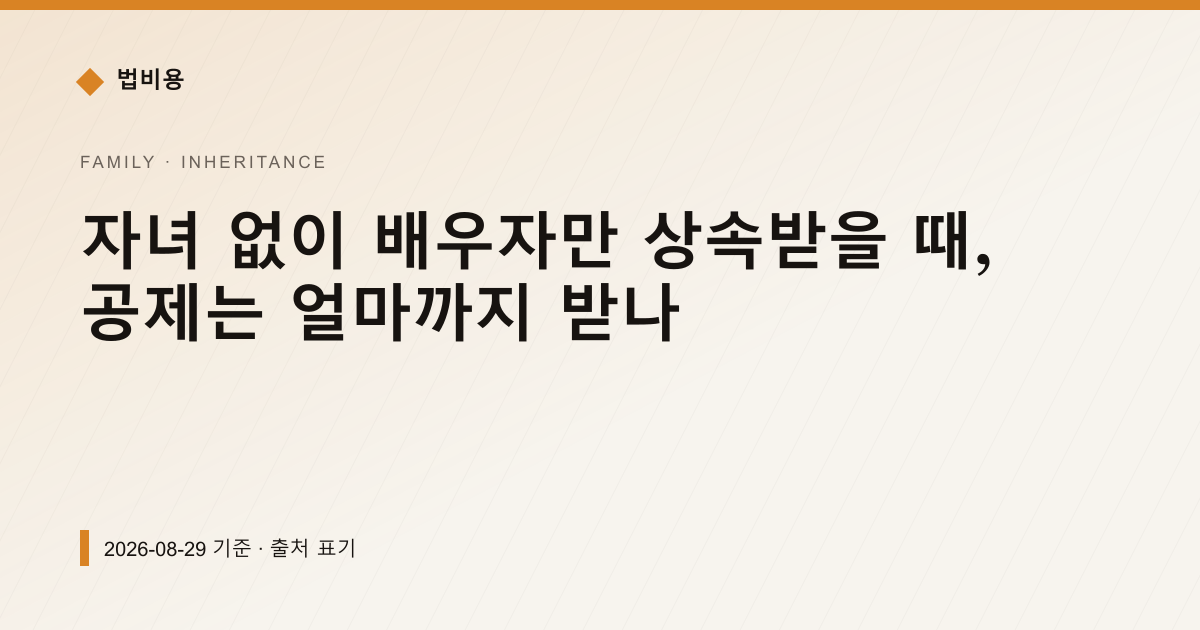 자녀 없이 배우자만 상속받을 때, 공제는 얼마까지 받나 — 상속·증여 안내 이미지